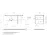 База под раковину подвесная BELBAGNO ETNA-1000-2C-1A-SO-RW-L с двумя выкатными ящиками и одной распашной дверцей, левосторонняя, Rovere Moro, 1004x462x500